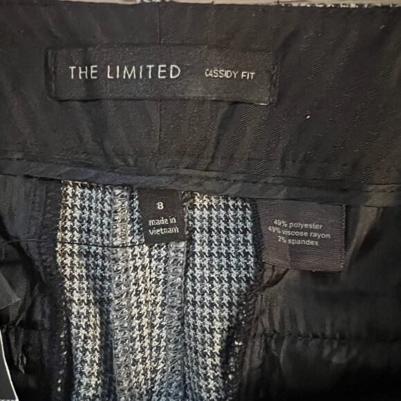 NWT The Limited Cassidy Fit Pants 8R Houndstooth Wide Leg Y2K Officecore Gaucho - Picture 6 of 10